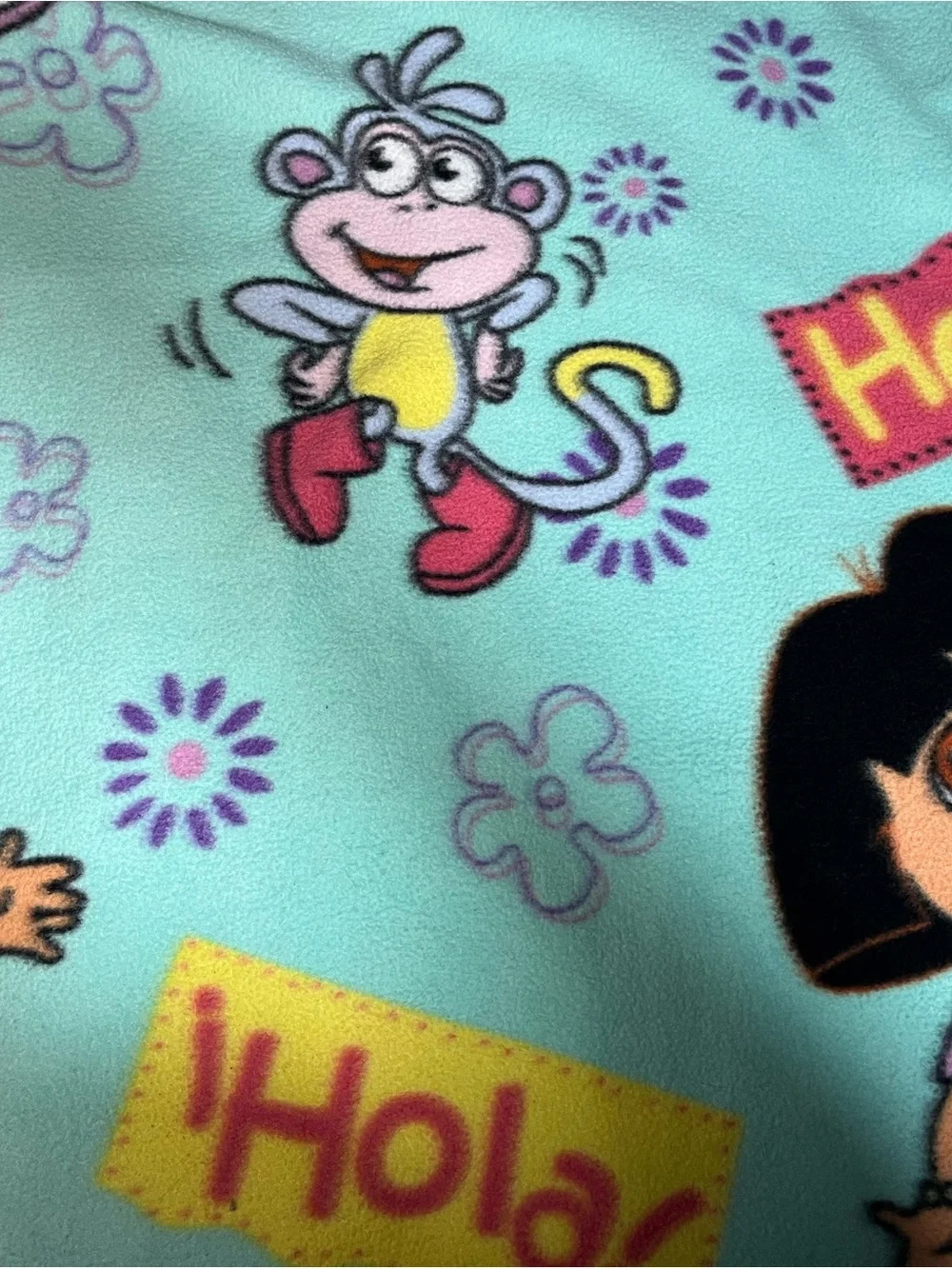 Vintage Dora The Explorer Boots Fleece‎ Blanket 46x60 Nickelodeon Hola Hello